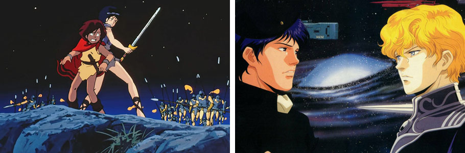 Arion - Yoshikazu Yasuhiko - 1968 et Les Héros de la Galaxie - Noboru Ishiguro - 1988