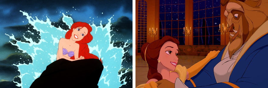 La Petite Sirène - Ron Clements et John Musker - 1989 et La Belle et la Bête - Gary Trousdale, Kirk Wise - 1991